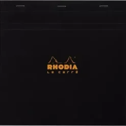 Cuaderno Grapado Cuadrícula Negro Rhodia 21x21cm