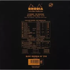 Cuaderno Grapado Cuadrícula Negro Rhodia 21x21cm