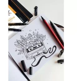 Cuaderno Mixed Media Artbook apaisado negro Rhodia A5