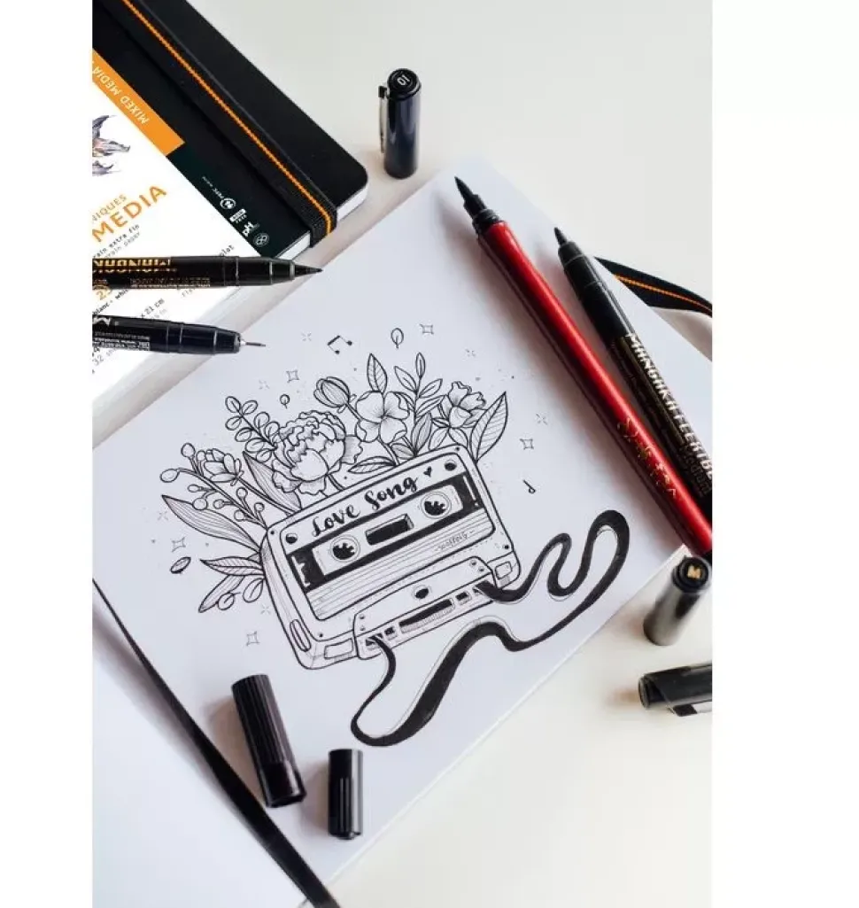 Cuaderno Mixed Media Artbook apaisado negro Rhodia A5