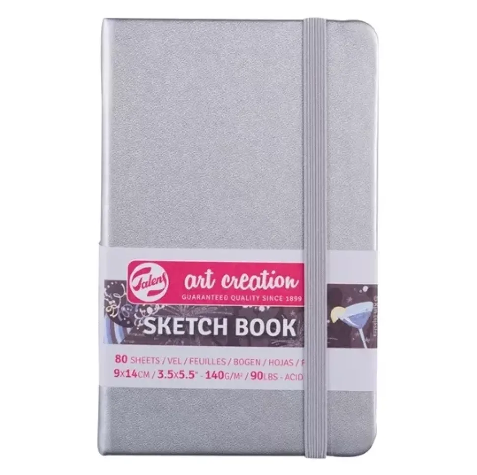 Cuaderno Sketch Book Plata Brillante 140 g/m² Art Creation 9x14cm