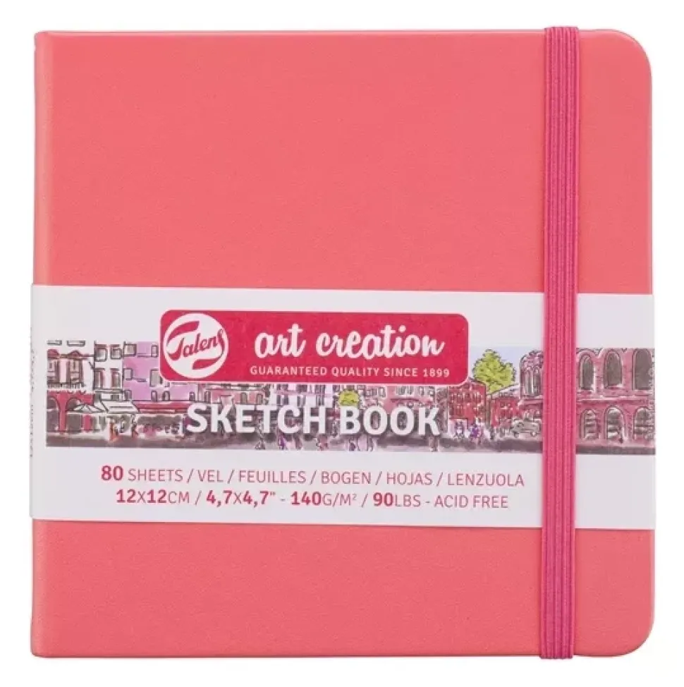 Cuaderno Sketch Book Rojo Coral 140 g/m² Art Creation 12x12cm