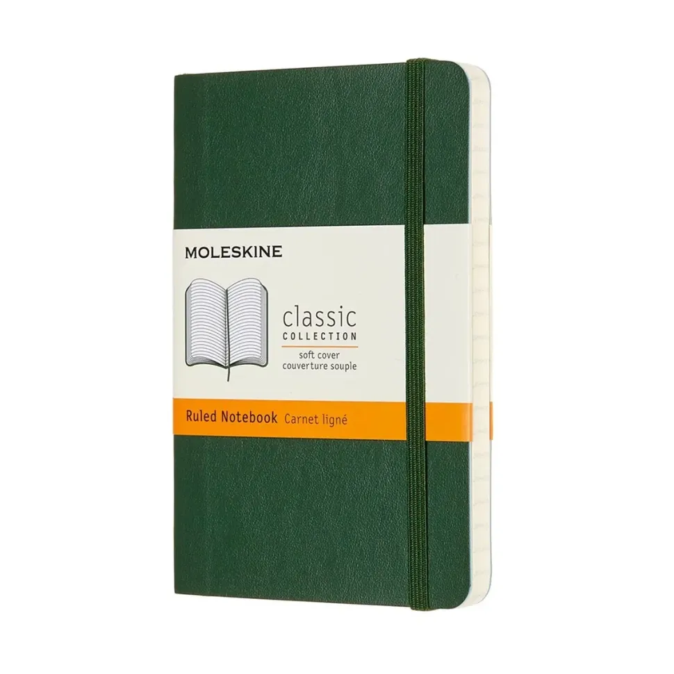 Cuaderno Verde mirto Clásico Tapa Blanda Rayas 9x14cm Moleskine