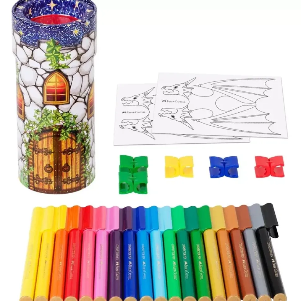 Cubilete Metálico Castillo 18 Rotuladores Conector Faber-Castell
