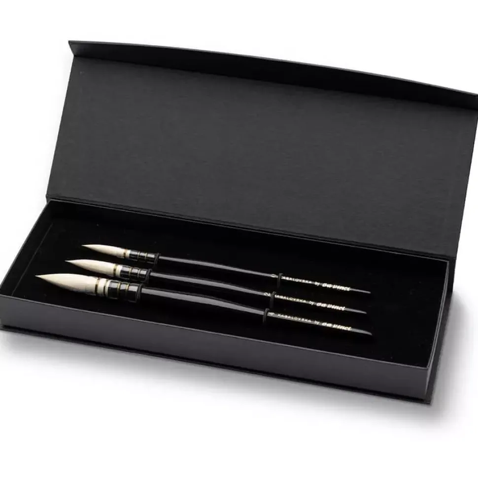 Estuche 3 Pinceles acuarela Kagalovska Casaneo da Vinci