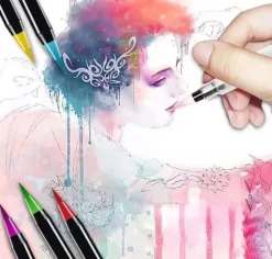 Estuche 20 Rotuladores + 1 Pincel Deluxe Brush Watercolor Alex Bog