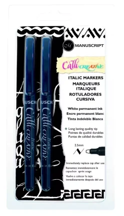 Estuche 2 Rotuladores Blancos Cursiva Caligráficos