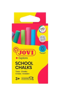 Estuche 10 tizas anti polvo colores surtidos Jovi