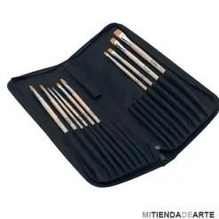 Estuche con cremallera 10 pinceles