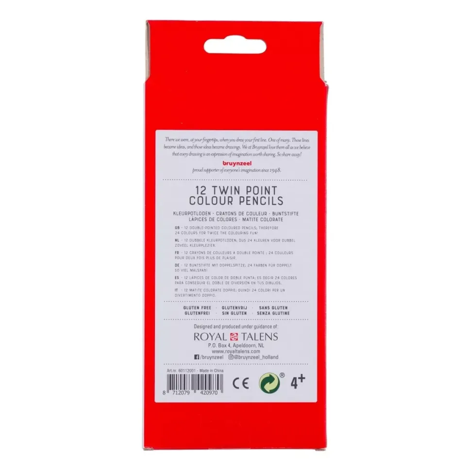 Estuche de 12 Lápices de Colores Kids Punta Doble Bruynzeel