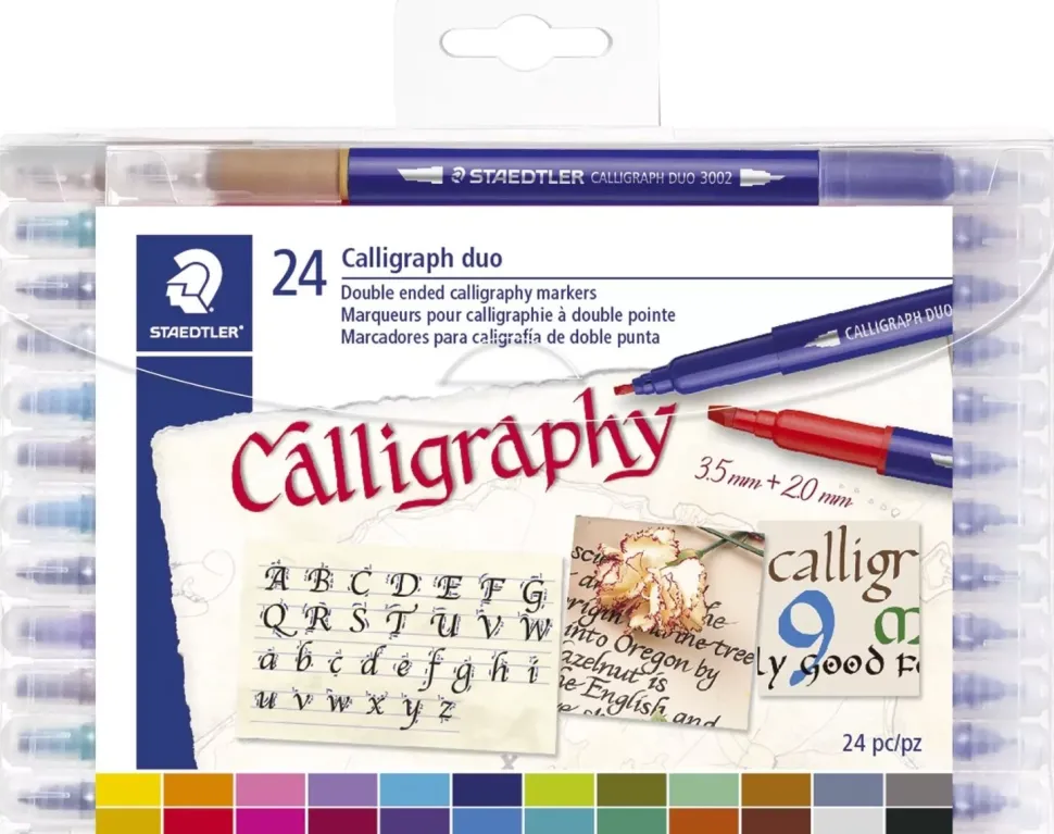 Estuche de 24 rotuladores de doble punta para caligrafía Staedtler