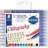 Estuche de 12 rotuladores de doble punta para caligrafía Staedtler