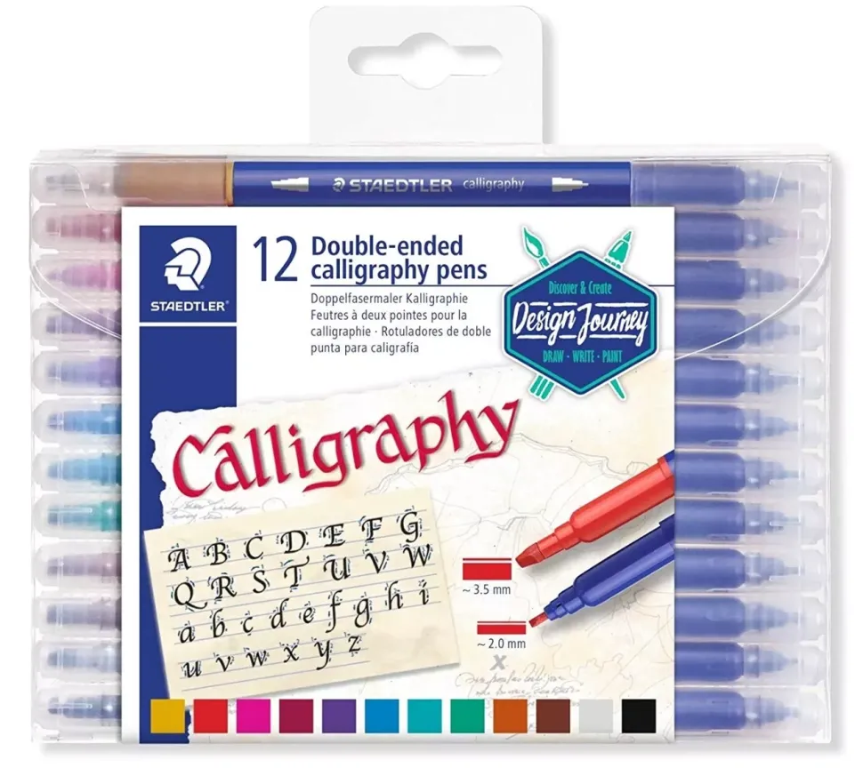 Estuche de 12 rotuladores de doble punta para caligrafía Staedtler