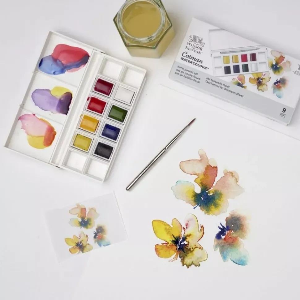 Estuche de Bolsillo 8 Acuarelas Cotman Floral Winsor and Newton