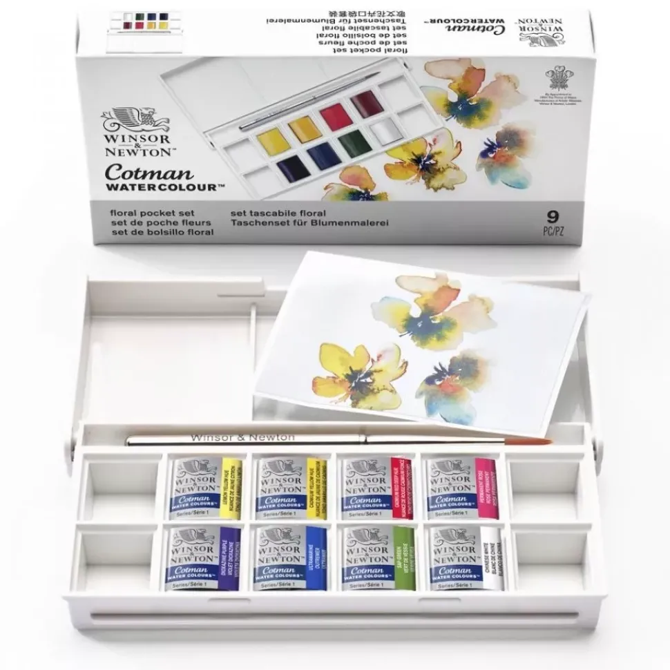 Estuche de Bolsillo 8 Acuarelas Cotman Floral Winsor and Newton