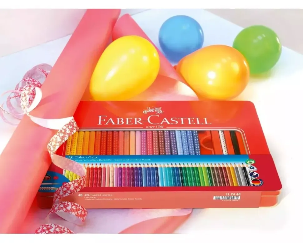 Estuche de Metal 48 Lápices Colour Grip Faber-Castell