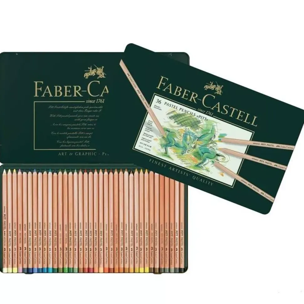 Estuche de Metal 36 lápices Pastel Pitt Artist Pen Faber-Castell