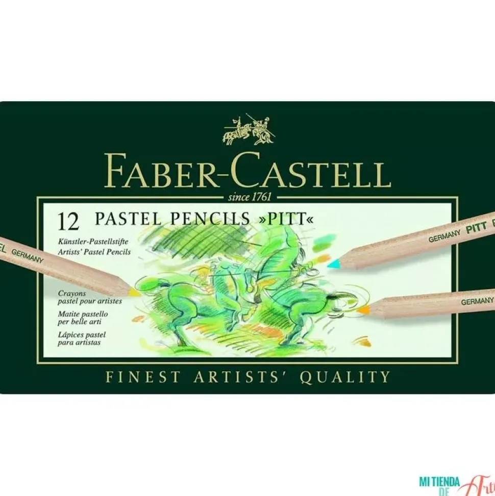 Estuche de Metal 12 lápices Pastel Pitt Artist Pen Faber-Castell