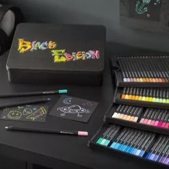 Estuche de Metal 100 Lápices de colores Black Edition Faber-Castell