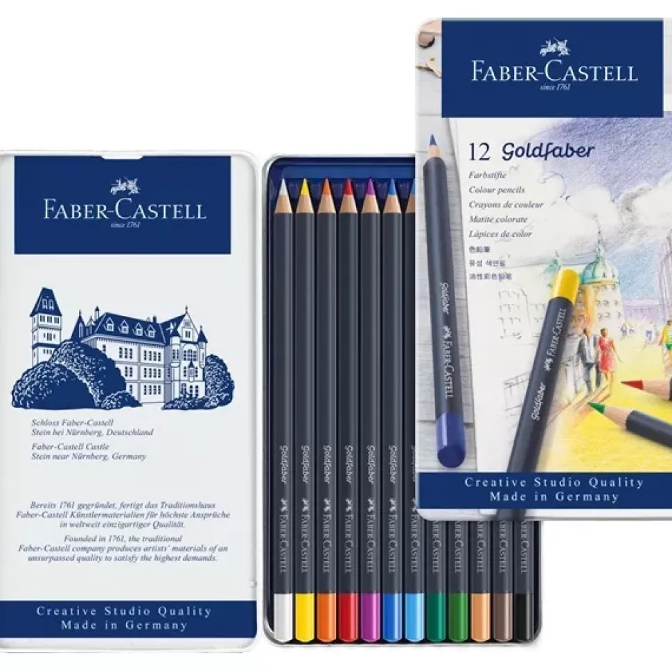 Estuche de Metal 12 lápices de colores Goldfaber Faber-Castell