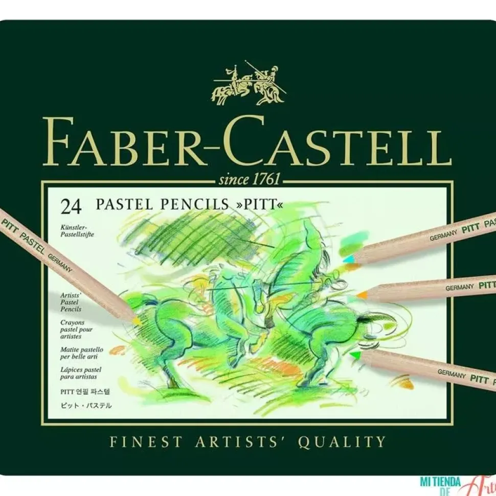 Estuche de Metal 24 lápices Pastel Pitt Artist Pen Faber-Castell