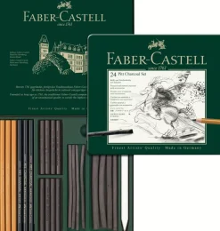 Estuche de Metal 24 piezas Pitt Charcoal Monochrome Faber-Castell