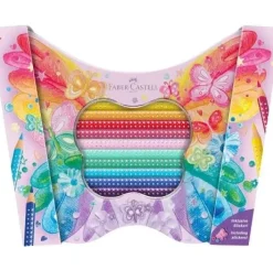 Estuche de Metal Mariposa 12 Lápices de colores Sparkle Faber-Castell