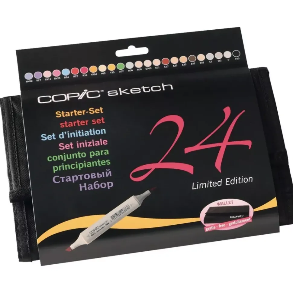 Estuche de tela con 24 rotuladores Iniciación al manga Copic Ciao