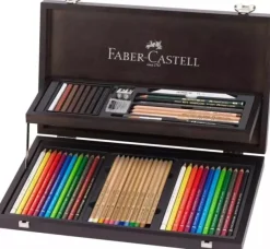 Estuche Madera Art & Graphic Compendium 54 Piezas Faber-Castell