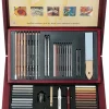 Estuche Madera Dibujo Profesional Cretacolor Selection 53 piezas