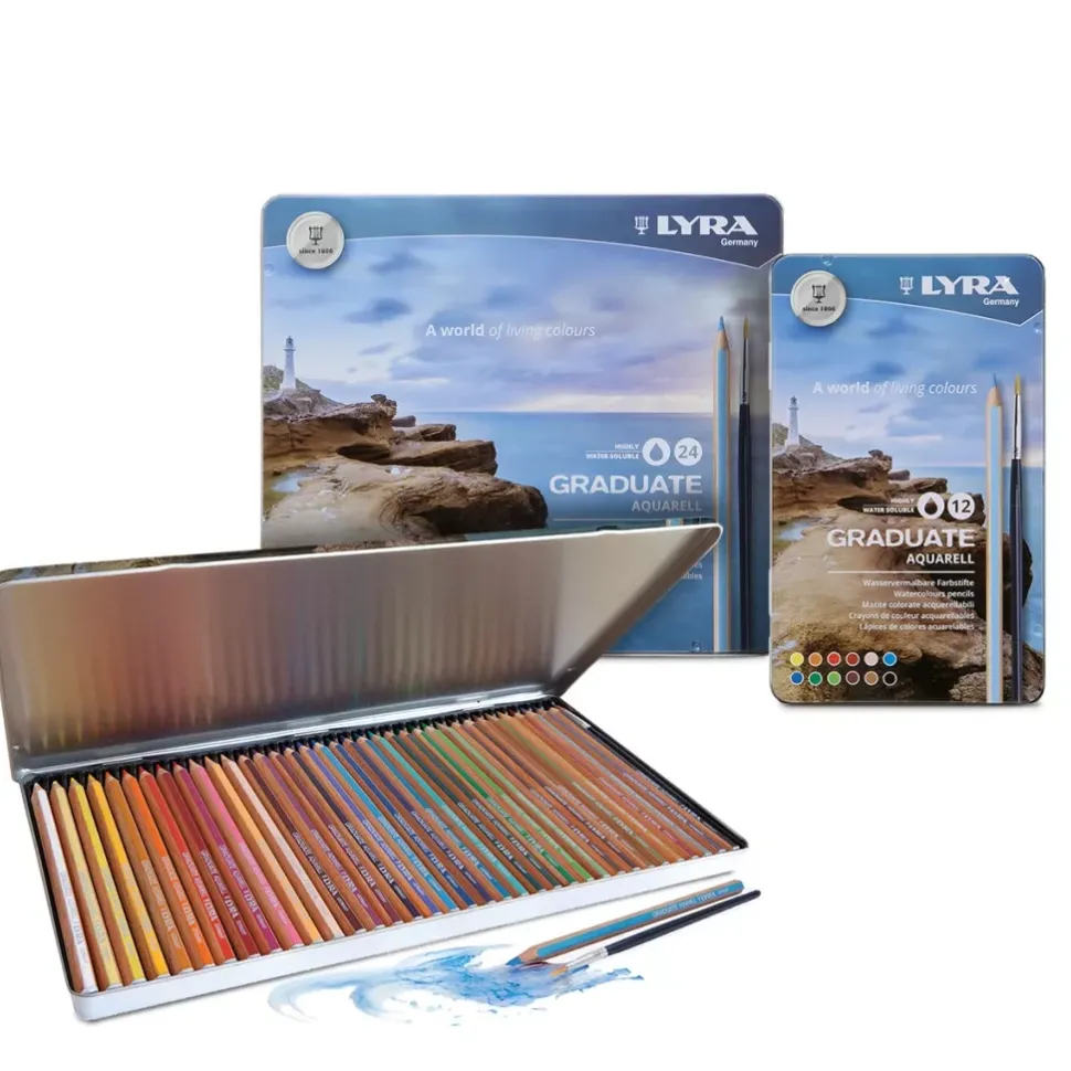 Estuche Metálico 36 Lápices Acuarelables Graduate Aquarell Lyra