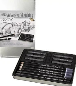 Estuche Metálico 13 Piezas Sketching Grafito Royal & Langnickel