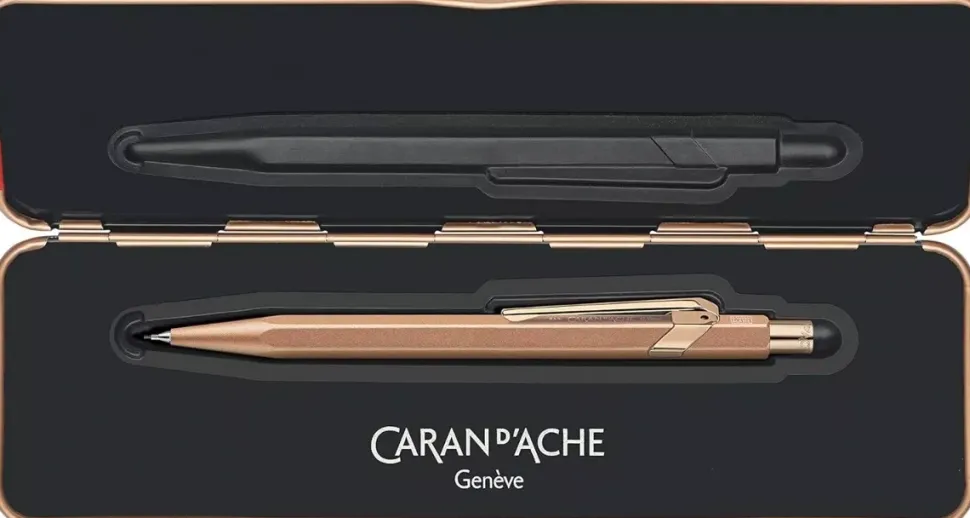 Estuche Metálico con Portaminas Brut Rosé 844 Caran d'Ache 0,7mm