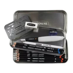 Estuche metálico para lápices 14 piezas Line and Wash Sketching Set Derwent