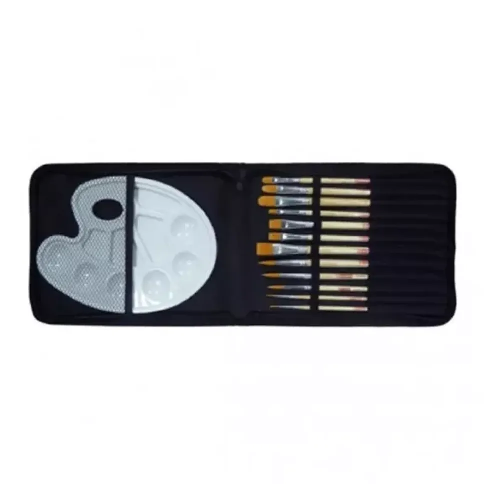Estuche organizador 12 pinceles y paleta Talens