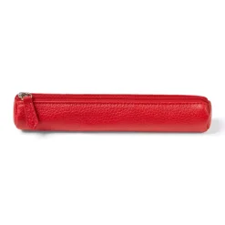 Estuche Tubo Estrecho De Cuero Rojo Fabriano Boutique