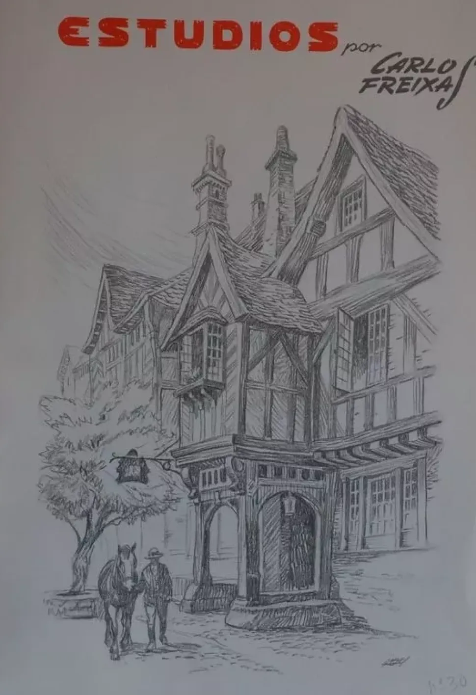 Estudios de dibujo artístico por Carlos Freixas ES30 Posadas típicas inglesas