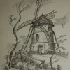 Estudios de dibujo artístico por Carlos Freixas ES26 Molinos de viento