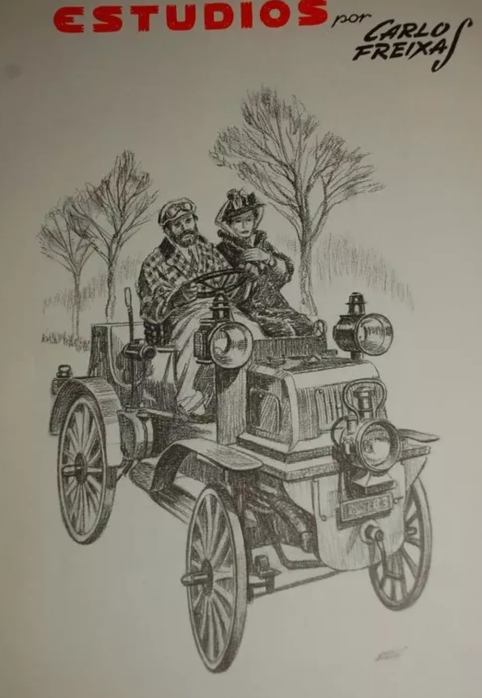 Estudios de dibujo artístico por Carlos Freixas ES25 Automóviles veterano