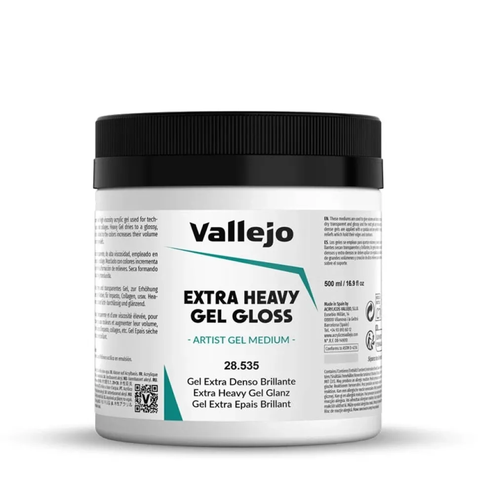 Gel medium 535 extra denso brillante Artist Vallejo 500ml