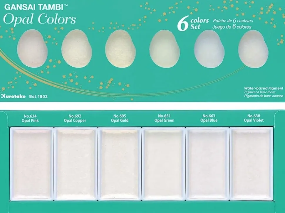 Godet acuarela japonesa gigante Gansai Tambi Ópalo Kuretake