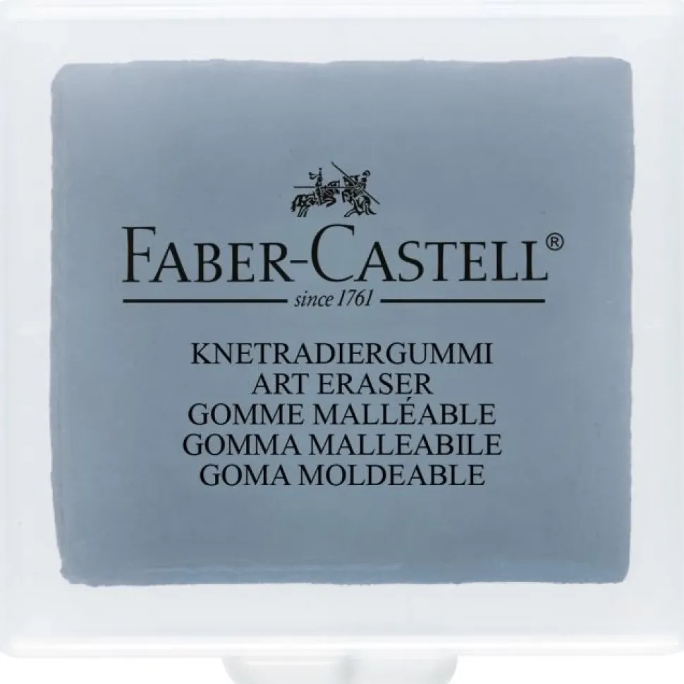 Goma de Borrar maleable gris en estuche Faber-Castell