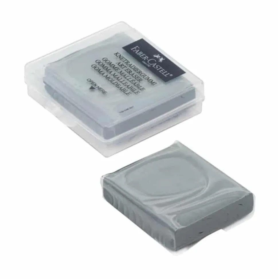 Goma de Borrar maleable gris en estuche Faber-Castell