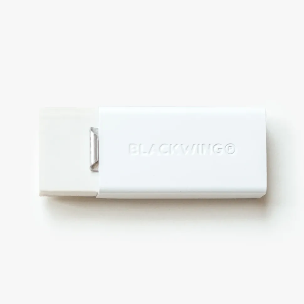 Goma de borrar suave y soporte blanco Blackwing