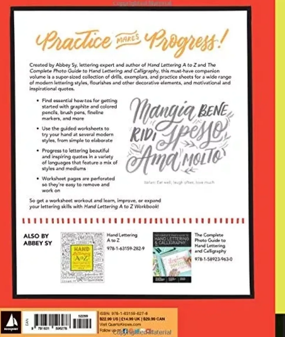 Hand lettering A to Z workbook