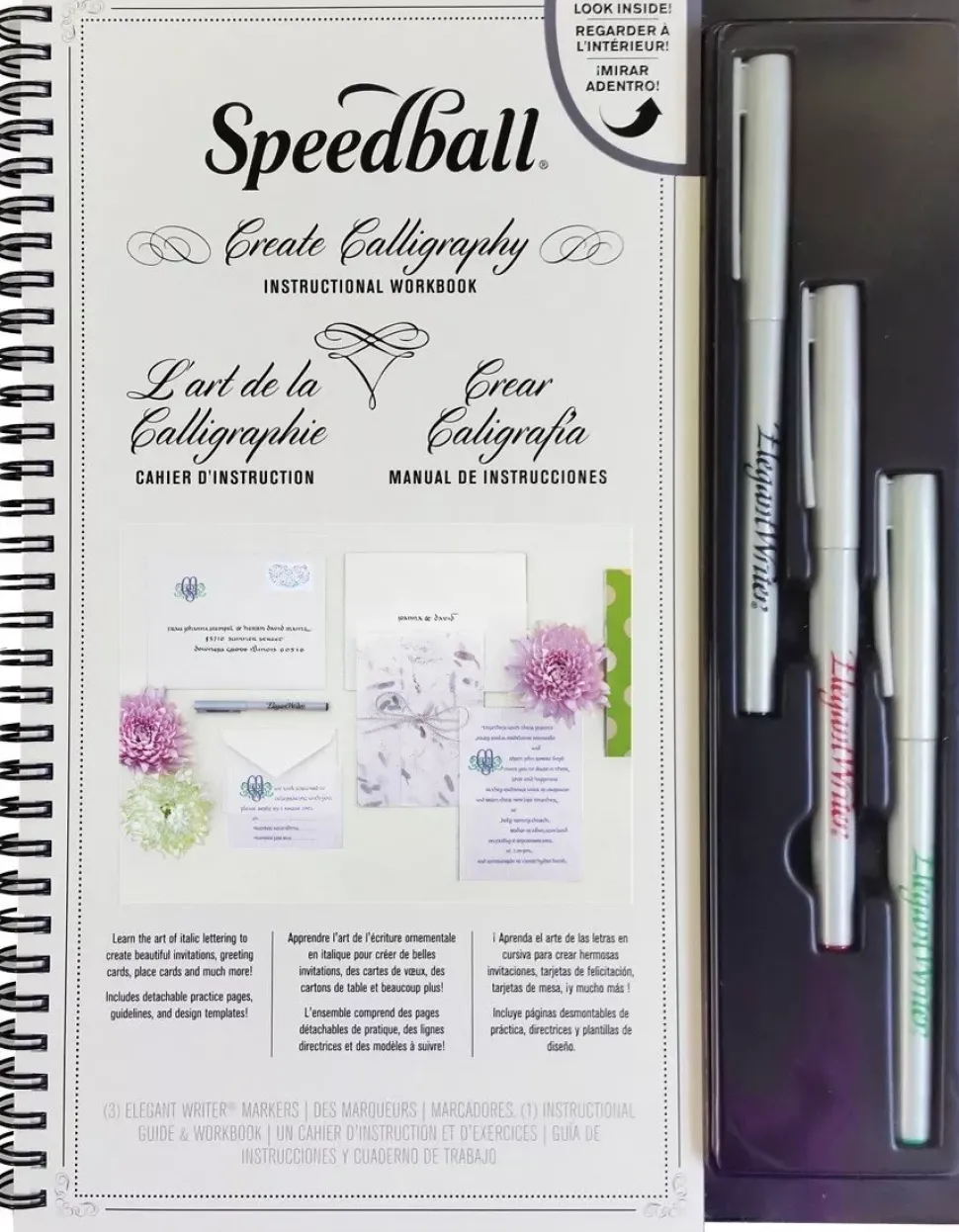 Kit de caligrafía Instructional Workbook Speedball
