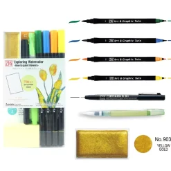 Kit para acuarela Flowers Kuretake