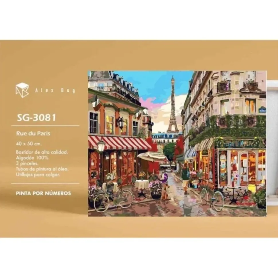 Kit Pintar Por Números Rue Du Paris Alex Bog 40x50cm
