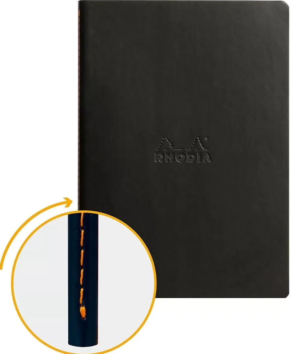 Libreta cosida con puntos Negro A5 Rhodia