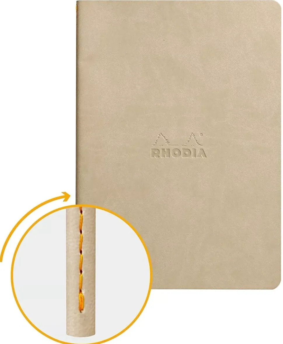 Libreta cosida con puntos Beige A5 Rhodia